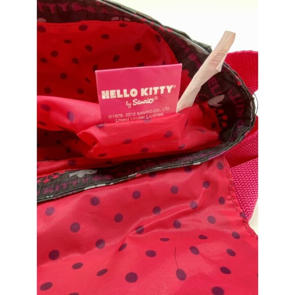 Sanrio Hello Kitty Pink Black Crossbody Purse Shoulder Bag Bird Heart Flower - Picture 6 of 6